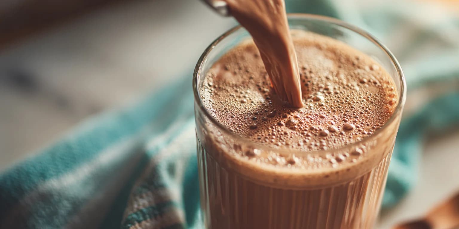Protein-rich TailorBlend personalised supplement shake with creamy texture, ideal for muscle recovery and personalised nutrition goals